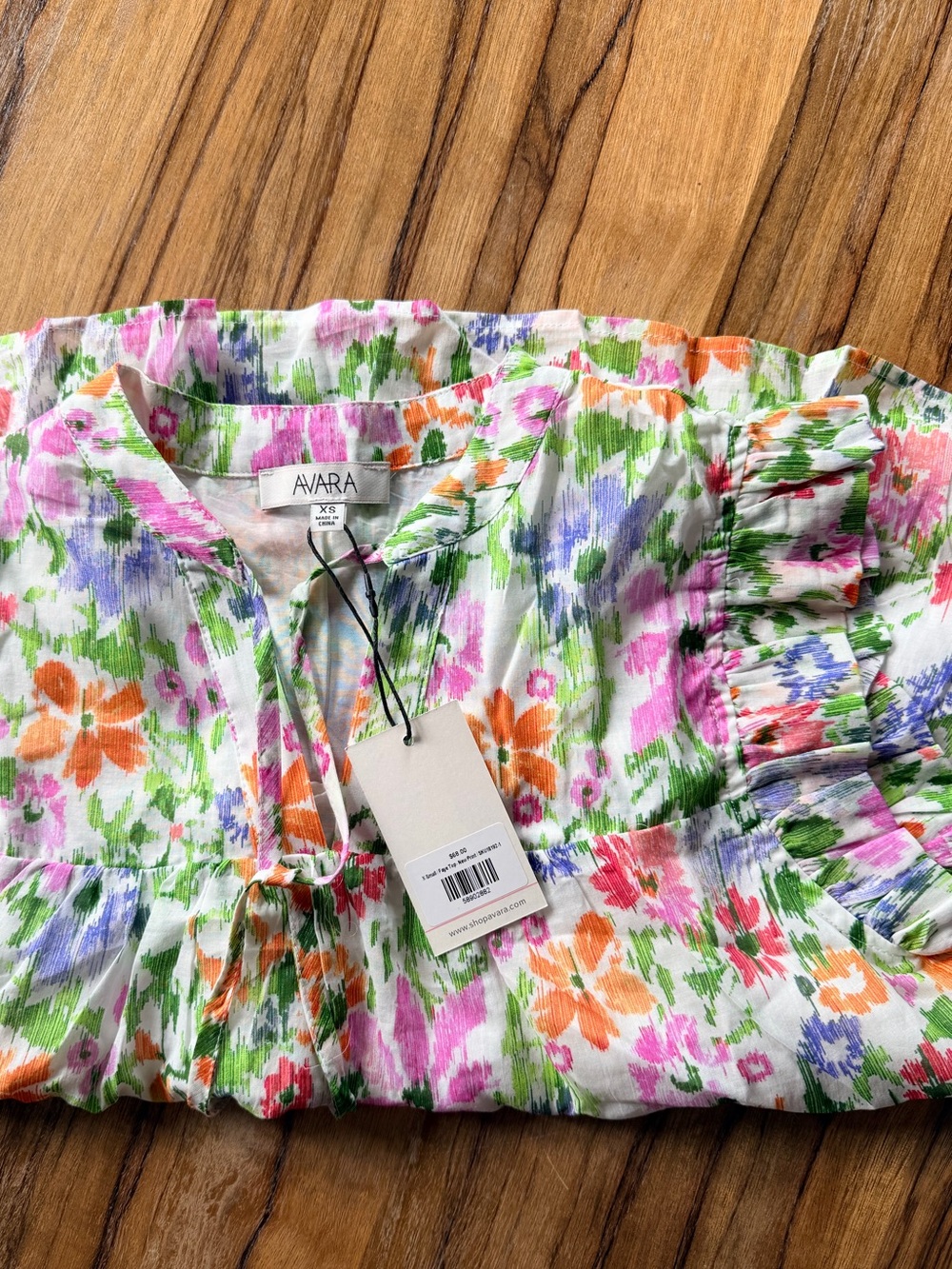 Avara Faye Multi Floral Flutter Sleeve Top